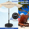50 lbs patio wicker style resin umbrella base stand with wheels, suitable for 1.5"-1.9" diameter poles, ideal for.