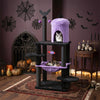 51” Gothic Multi-level Cat Tree with Spider Hanging Toy for Black Halloween-Purple - Gallery View 1 of 11