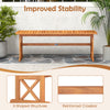 Acacia wood bench with slatted seat, 51 inches long, supports 800 lbs, ideal for outdoor patio or garden use.