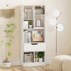 51inch Tall Freestanding Bookcase with Drawer 7-Cube Storage Organizer-White - Gallery View 1 of 12