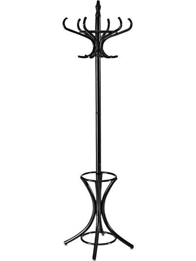 Costway Wooden Standing Coat Rack Tree w/ 12 Hooks Umbrella Stand 73805162 New