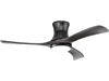 52-inch black flush mount ceiling fan with 3 durable wood blades, perfect for stylish illumination in bedrooms and.