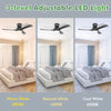 52-inch black flush mount ceiling fan with 22W LED light, featuring 3 adjustable color temperatures for versatile.