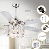 Parrot Uncle 52" Shellie Chrome Chandelier Ceiling Fan with Lighting and Remote Control New