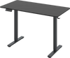 Ergonomic electric standing desk in black, 48" x 24", height adjustable with 3 memory settings for home office use.
