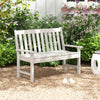 52 Inch All-Weather HDPE Outdoor Bench with Backrest and Armrests-White - Gallery View 1 of 9