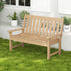 52 Inch All-Weather HDPE Outdoor Bench with Backrest and Armrests-Teak - Gallery View 1 of 10