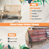 52-inch all-weather HDPE outdoor bench in teak color with backrest and armrests, perfect for garden or porch seating.