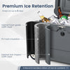Close-up of the 52 Quart Portable Hard Cooler showcasing premium ice retention features and durable construction for.