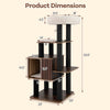 Multi-level 53.5-inch tall cat tree with wooden design, spacious condo, and soft top perch for indoor cats.