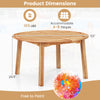 53-inch outdoor acacia wood dining table with slatted top, accommodating 4-6 people, ideal for deck or garden use.