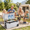 53 Quart Portable Rolling Cooler with Fish Ruler for Outdoor-White - Gallery View 1 of 10