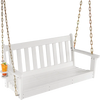 Side view of the 54-inch HDPE patio porch swing in white, highlighting the spacious seating for two and sturdy.