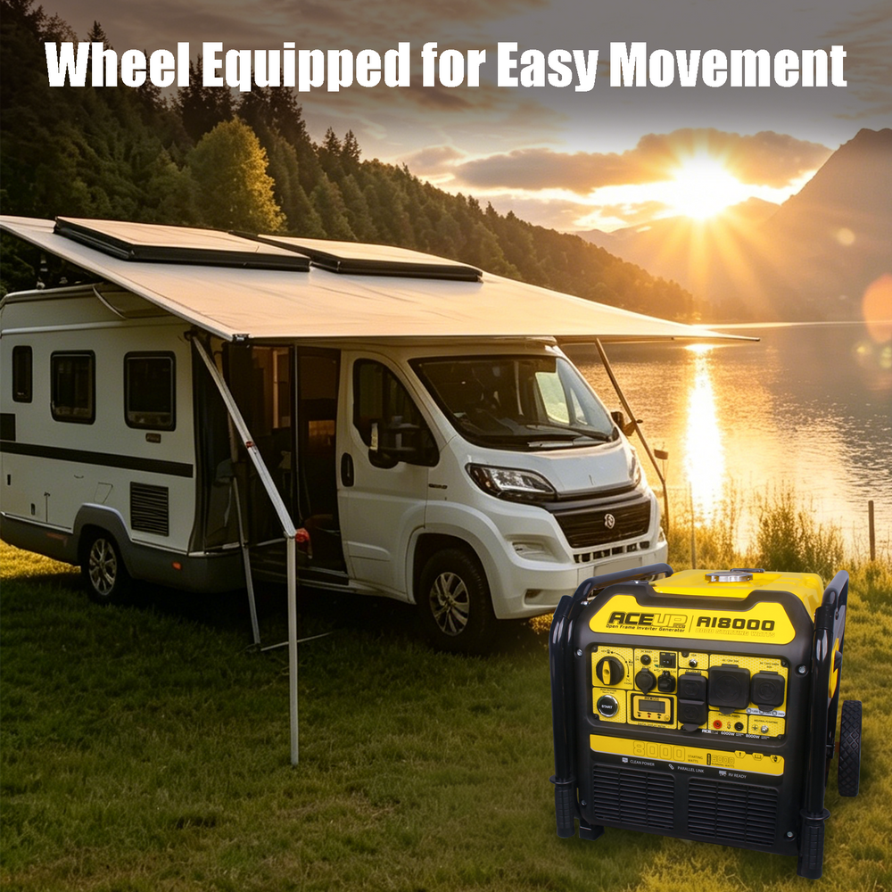 Aceup Energy 8000 Watt Gasoline Inverter Generator 322CC Electric Start & Recoil Start RV-Ready for Home Use,Emergency - AceupEnergy