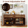 Sideboard storage cabinet with rattan doors, featuring a spacious top, large drawer, and adjustable shelf for versatile.