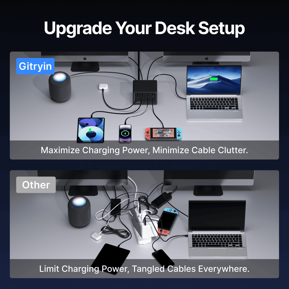 Giraffe Tools Gitryin Desktop Charging Station 12-in-1 40W Black New