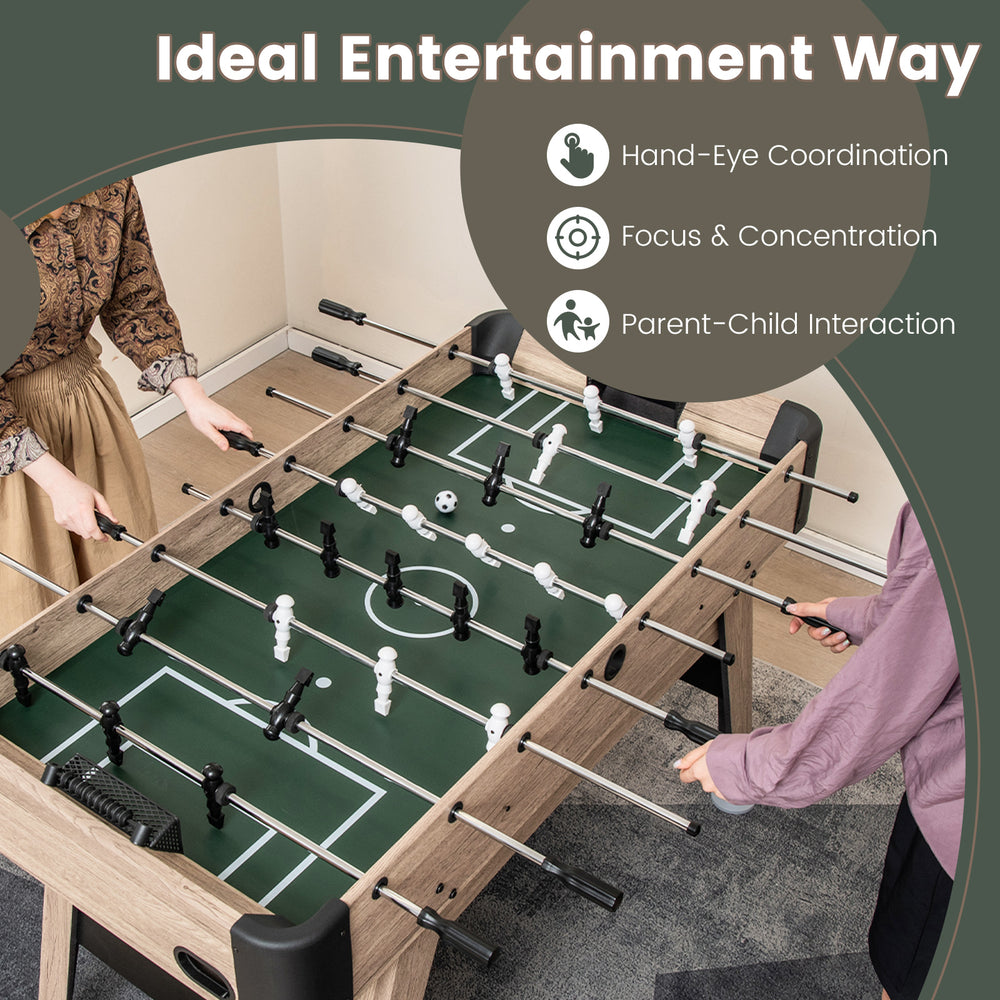 54-inch foosball table with 26 players, designed for hand-eye coordination and parent-child interaction, ideal for 2-4.