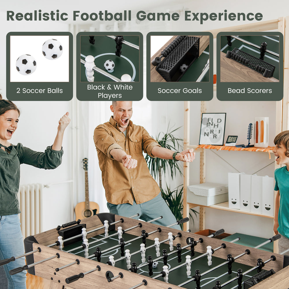 54-inch foosball table with 26 players, 2 soccer balls, and bead scorers, perfect for family entertainment and.