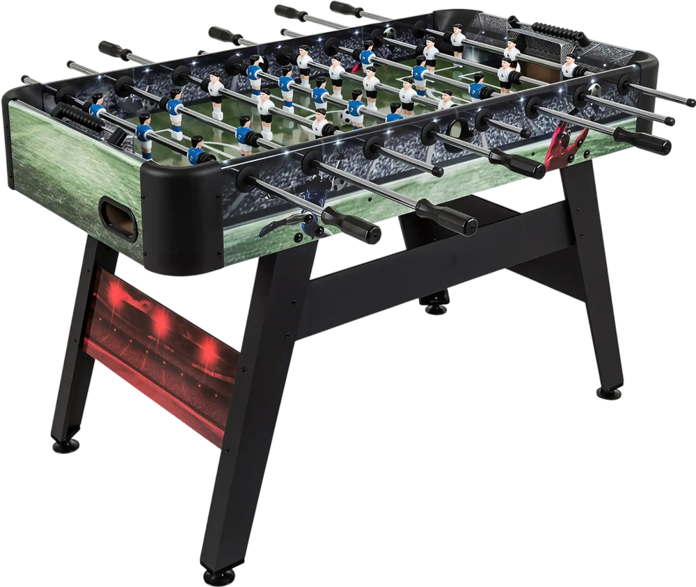 54 Inch Full Size Foosball Table for Home Game Room with 2 Balls and Ergonomic Handles