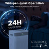 54 Pints dehumidifier in white with smart touch control, 24-hour timer, and whisper-quiet operation for home use.