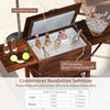 54 quart wooden cooler cart with shelves, featuring 3-layer insulation, lockable wheels, and a bottle opener for.