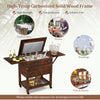 54 quart wooden cooler cart with shelves, weather-resistant wood, ideal for outdoor parties and events.