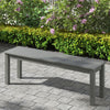 55" HDPE Outdoor Bench 2-3 People Weatherproof Backless Patio Garden Bench-Gray - Gallery View 1 of 8