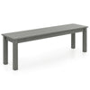 Gray 55" HDPE outdoor bench for 2-3 people, weatherproof and backless, ideal for patio or garden seating.
