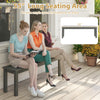 55" gray HDPE outdoor bench with a wood-like surface, seating for 2-3 people, ideal for patio or garden use.
