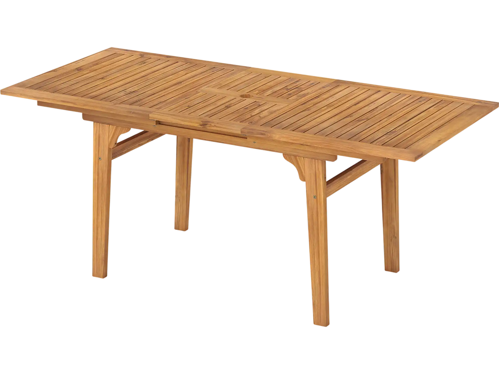 55 Inch Patio Dining Table Expandable for 6-8 People with Umbrella Hole
