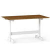 Rectangular 55-inch dining table with walnut finish, solid rubber wood base, suitable for 4-6 people in dining or.