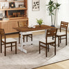 Rectangular 55-inch dining table with solid rubber wood base, accommodating 4-6 people, ideal for kitchen or dining.