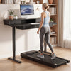Electric standing desk with drawers, ergonomic design, and adjustable height for a comfortable workspace.