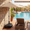Half-round patio umbrella base in black, designed for stability with a 55 lbs capacity, perfect for poolside use.