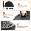 Half round patio umbrella base in black with built-in handle, designed for easy movement and strong stability.