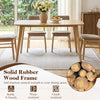 55" solid rubber wood dining table with rounded edges, suitable for 4-6 people, ideal for dining rooms or kitchens.