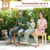 Outdoor teak wood bench accommodating up to 3 people, featuring a solid construction and splinter-free surface for.