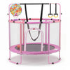 55" Trampoline for Kids with Adjustable Gymnastics Bar and Basketball Hoop for 3+-Purple - Gallery View 1 of 1