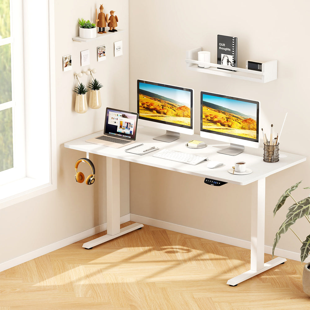 55" x 28" natural tabletop for standing desk frame, featuring dual cable holes and a smooth surface for efficient.