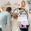 56-inch air hockey table with LED scoreboard, featuring two pushers and pucks, perfect for family fun in the living.