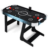 56-inch air hockey table with LED digital scoreboard and powerful motor, perfect for small spaces and family fun.