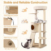 56-inch tall cat tree with solid birch plywood, sisal scratching posts, and a cozy condo for multi-layer fun.