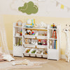 56 inch Large Toy Storage Organizer with 8 Removable Bins and Bookshelf-White - Gallery View 1 of 10