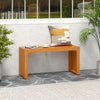 Acacia wood 36-inch patio bench with slatted design, perfect for backyard or poolside seating for two.