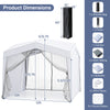 Pop up canopy tent with 4 sidewalls and mesh netting, featuring a portable wheeled bag for easy transport.