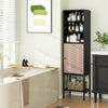 57 Inch Bathroom Tall Cabinet with 1 Door and 4 Shelves Narrow Storage Unit-Black - Gallery View 1 of 10