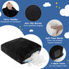 Black 57 x 57 inch crash pad sensory mat filled with soft foam blocks, featuring a washable velvet cover and anti-slip.