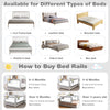Gray 57-inch vertical lifting baby bed rail guard with adjustable height and double safety lock for toddler protection.