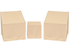 Beige waterproof patio furniture covers for 3-piece bistro set, featuring elastic hem for a secure fit and durable.