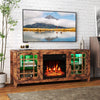 58" Fireplace TV Stand with LED Lights and 18" Electric Fireplace-Rustic Brown - Gallery View 1 of 11